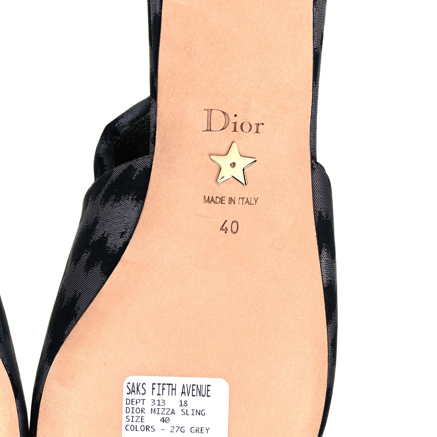 Nylon Leopard Print Mizza Slingback Pumps 40 Grey Multicolor