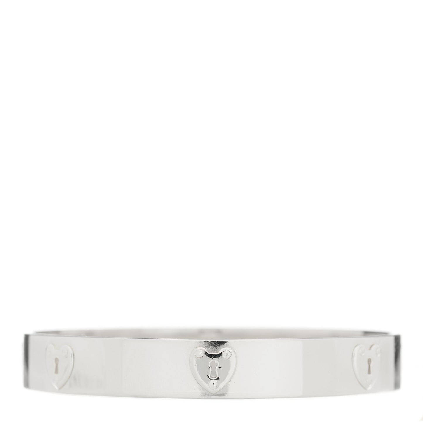 Sterling Silver Heart Locks Bangle Bracelet