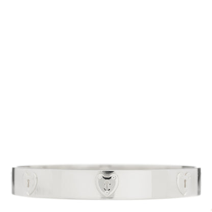 Tiffany Sterling Silver Heart Locks Bangle Bracelet 1 of 3