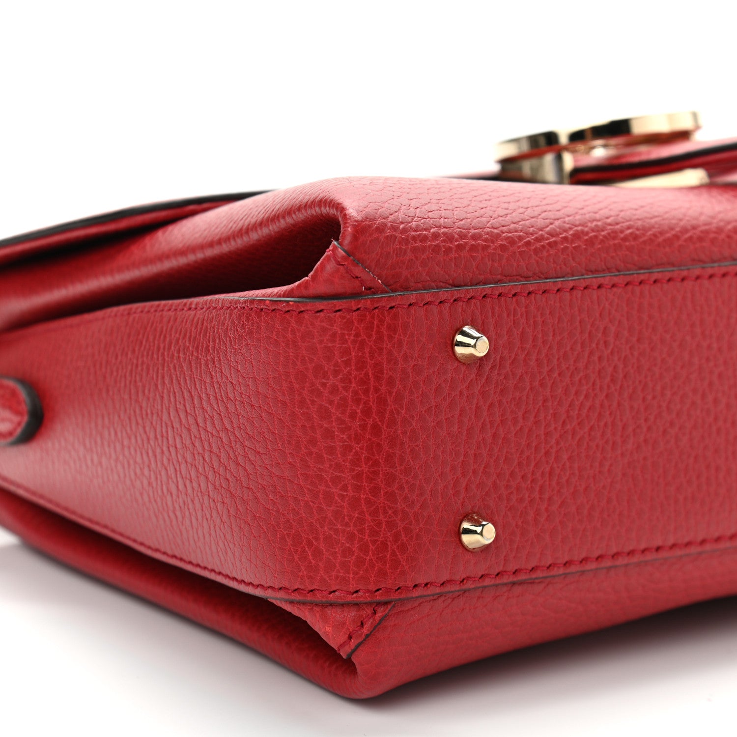 Gucci Dollar Calfskin Interlocking G Top Handle Shoulder Bag Red 17 of 21