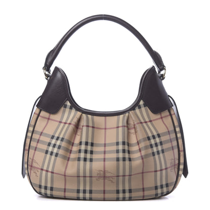 Burberry Haymarket Check Small Brooklyn Hobo Brown 1 of 12