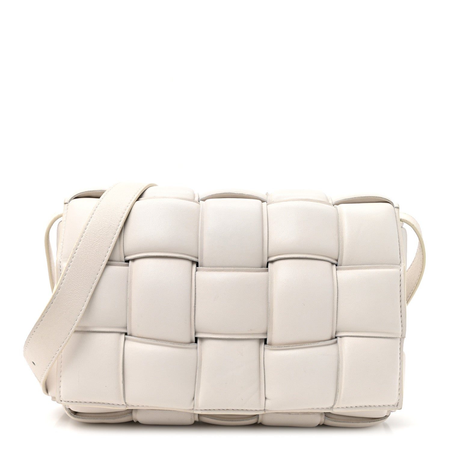 Bottega Veneta Nappa Maxi Intreccio Padded Cassette Crossbody Bag Chalk 1 of 13