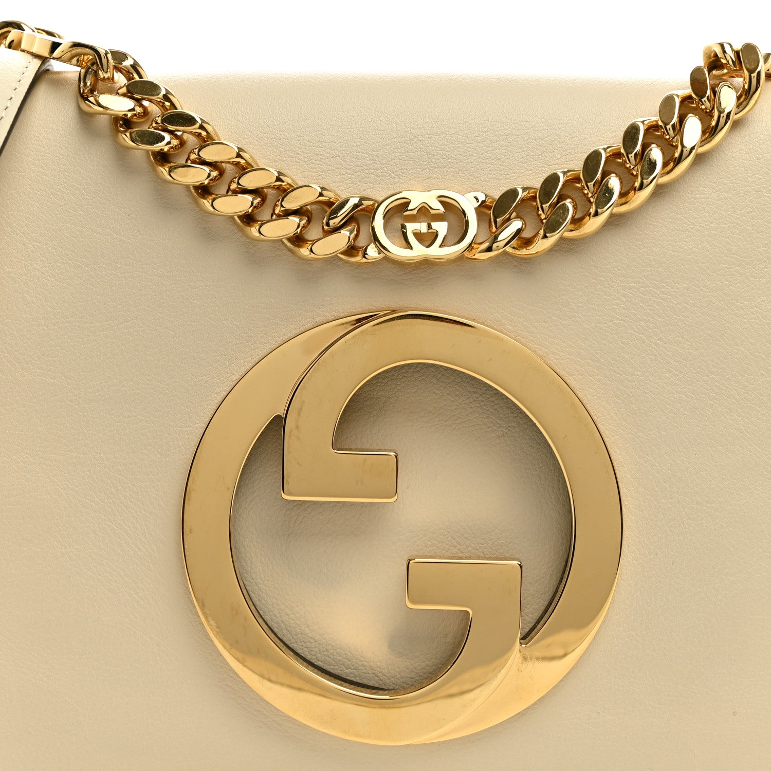 Gucci Roxy Calfskin Blondie Chain Shoulder Flap Bag Mystic White 8 of 11