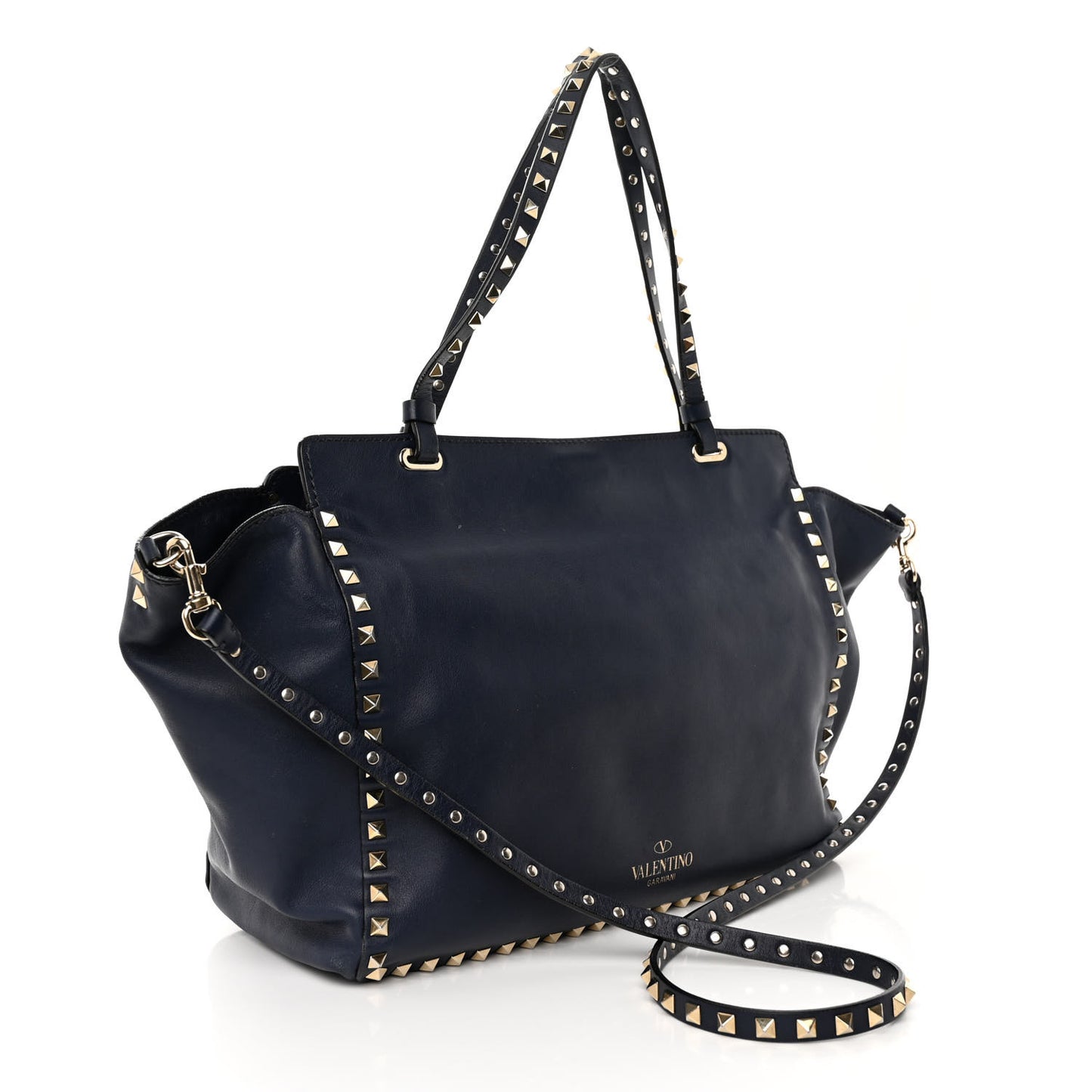 Vitello Medium Rockstud Tote Marine