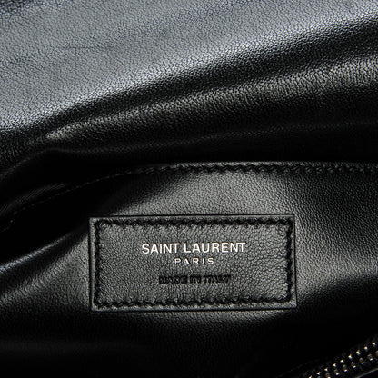 Saint Laurent Sheepskin Matelasse Chevron Monogram Large College Satchel Black 7 of 15