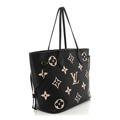 Louis Vuitton Empreinte Monogram Giant Neverfull MM Black Beige 4 of 12