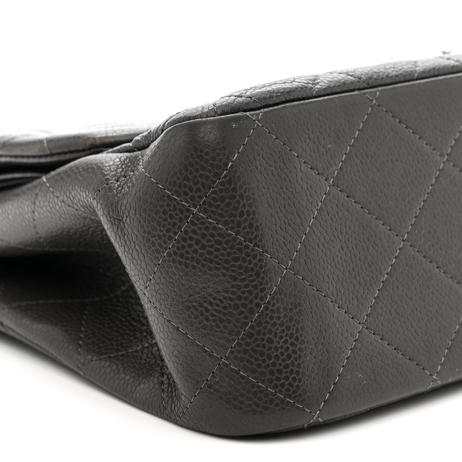 Chanel Caviar Quilted Jumbo Double Flap Grey 9 of 15