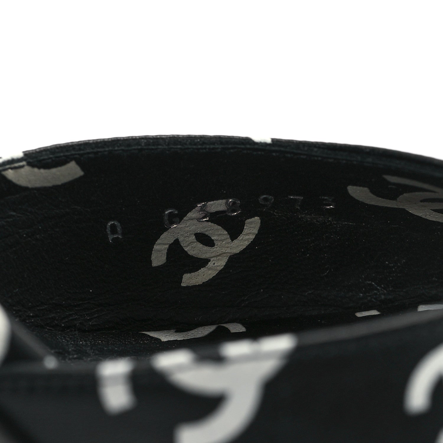 Chanel Printed Lambskin CC Platform Sandals 39.5 Black White 9 of 9