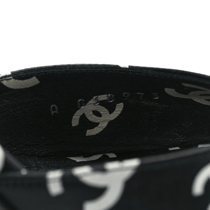 Chanel Printed Lambskin CC Platform Sandals 39.5 Black White 9 of 9