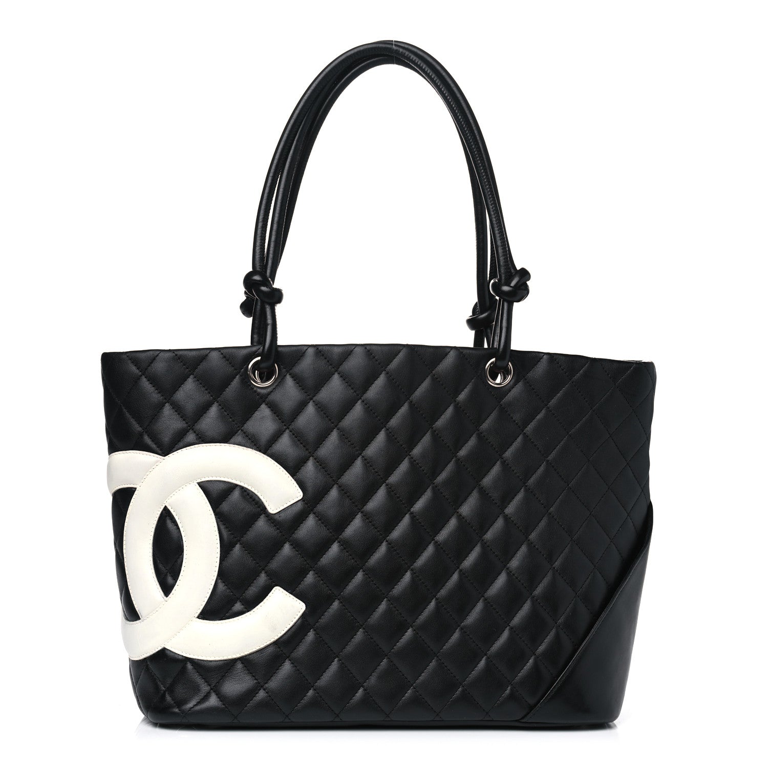 Chanel Calfskin Quilted Large Cambon Tote Black White 1 of 11