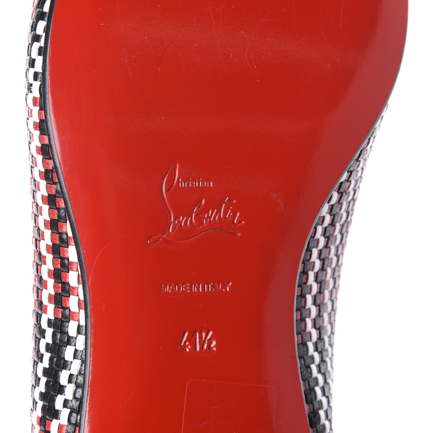 Christian Louboutin Calfskin Tresse Taty Mens Dada Flat Loafers 41.5 Rouge Black 8 of 8