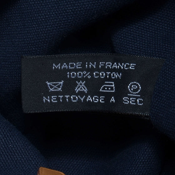 Hermes Cotton Canvas Fourre Tout PM Tote Navy 6 of 15