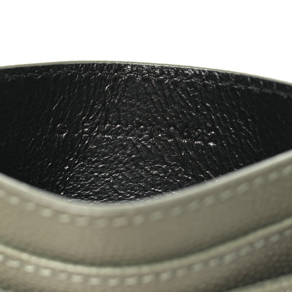 Saint Laurent Grain De Poudre Matelasse Chevron Monogram Credit Card Case Light Sage 7 of 9