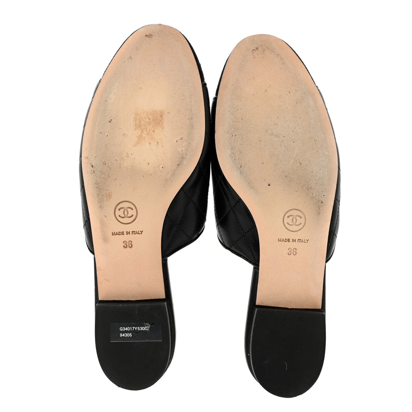 Lambskin Kid Suede Quilted Mules 36 Black