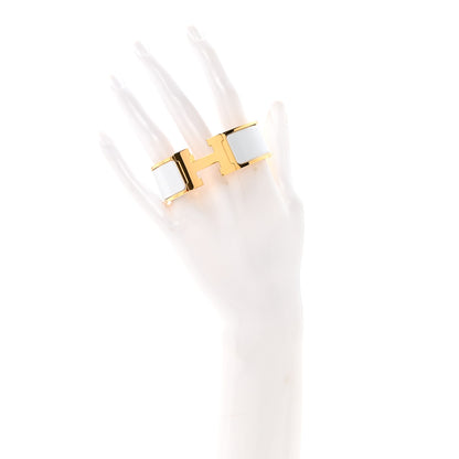 Hermes Enamel Wide Clic Clac H Bracelet PM White 2 of 4