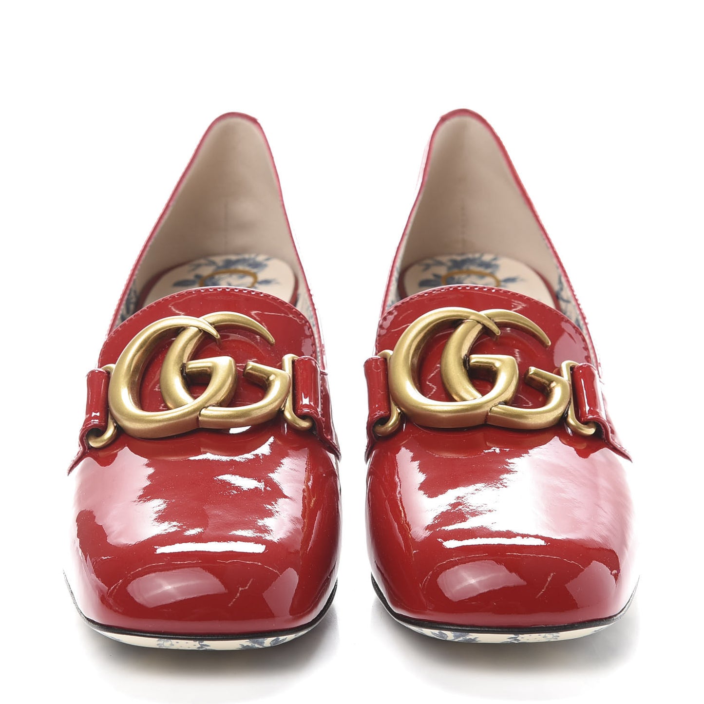 Vernice GG Victoire 55mm Loafer Pumps 38.5 Hibiscus Red