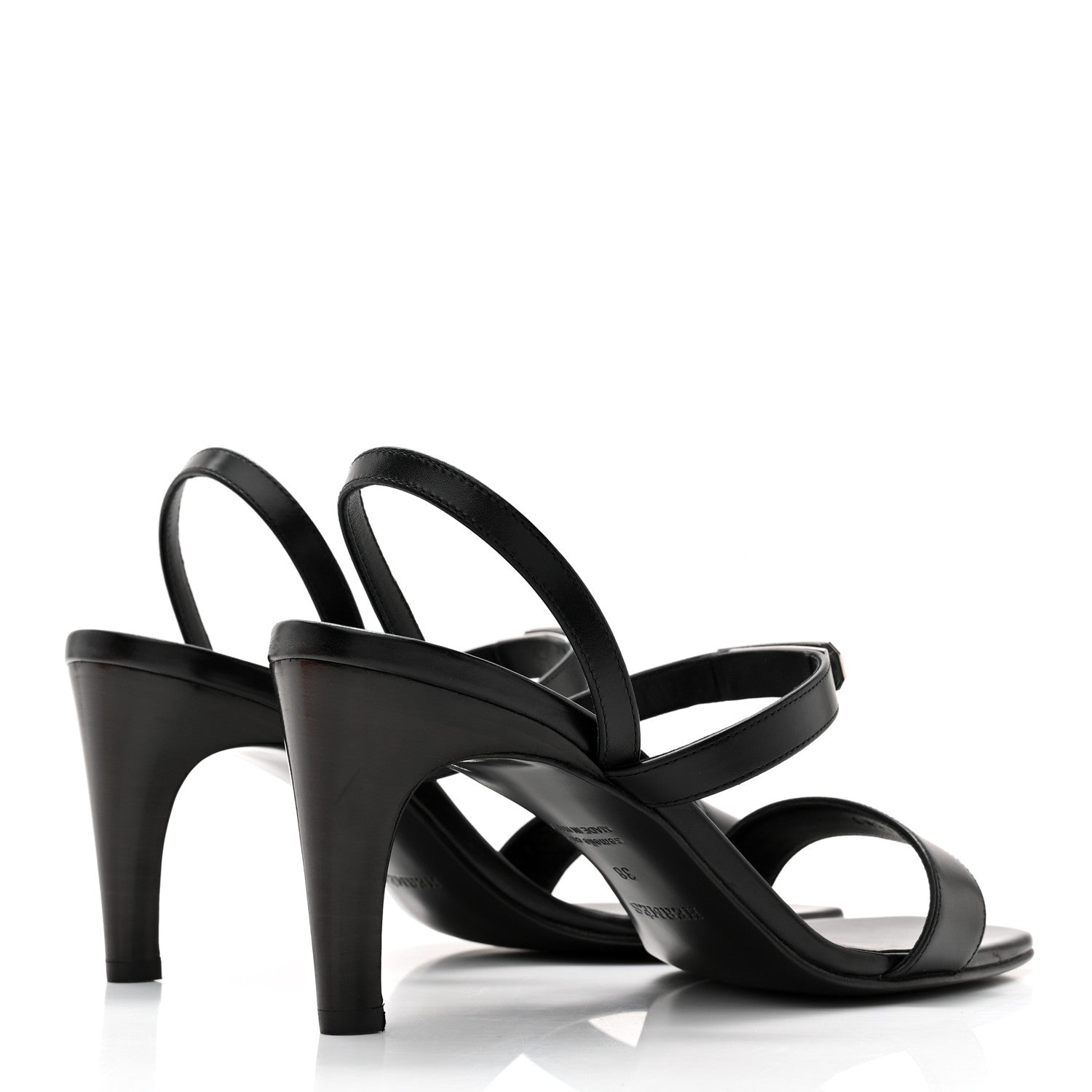 Hermes Calfskin Glamour 75 Sandals 38 Black 4 of 9