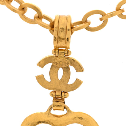 Chanel Loupe Magnifying Glass CC Heart Drop Necklace Gold 4 of 5