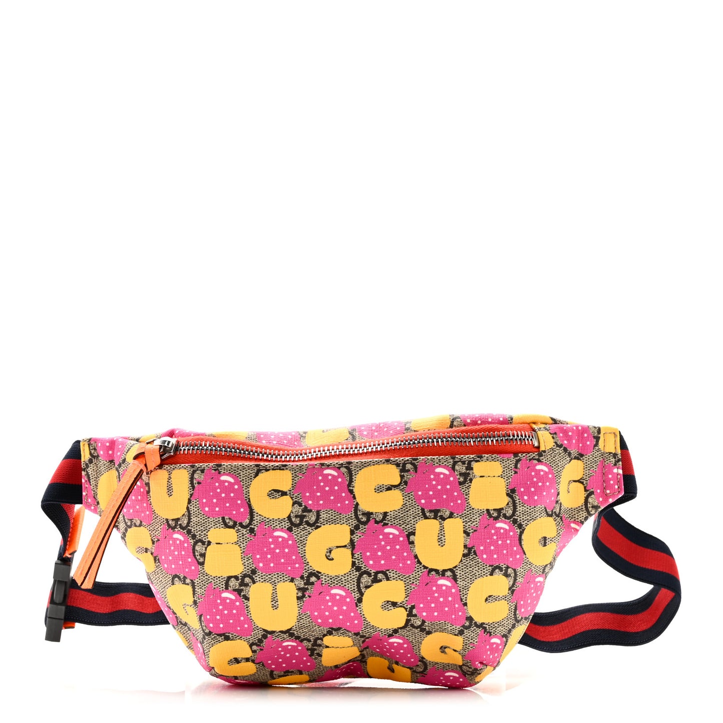 GG Supreme Monogram Childrens Strawberry Print Belt Bag Multicolor