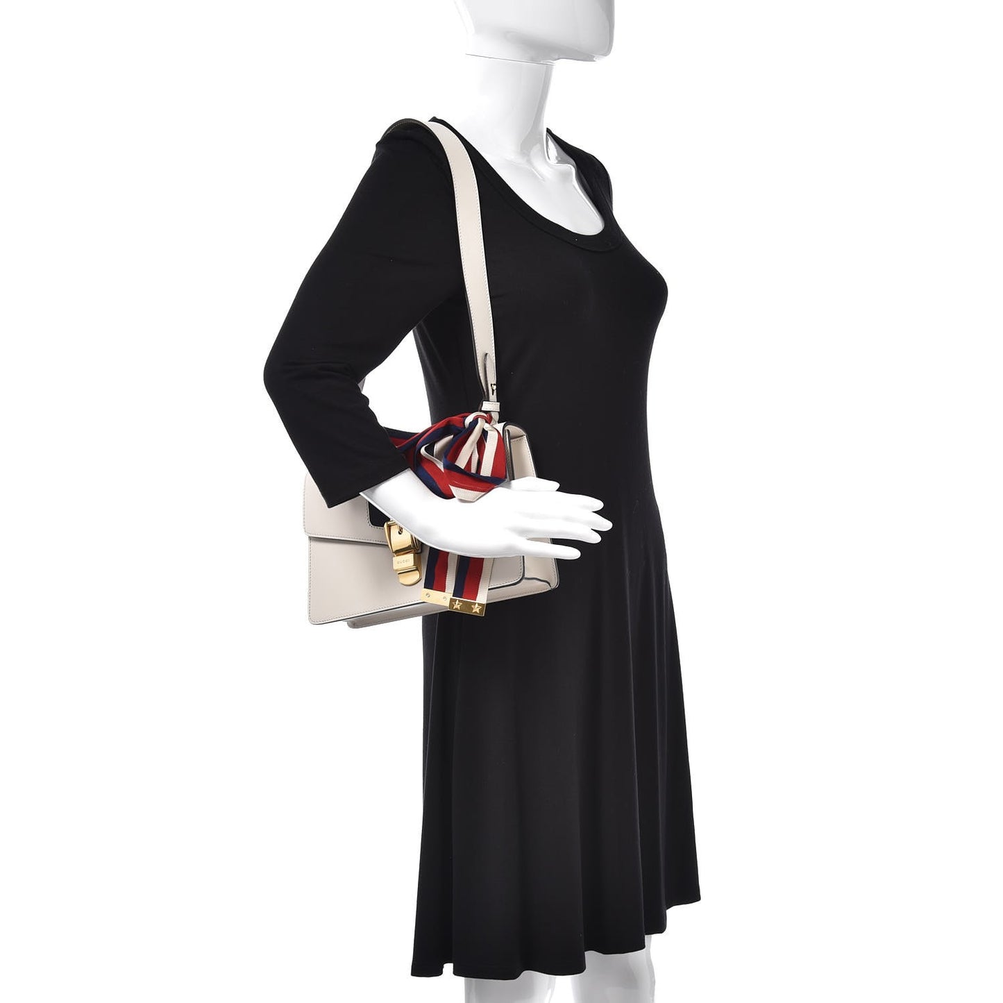 Calfskin Small Sylvie Shoulder Bag Off White