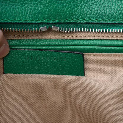 Alexander McQueen Pebbled Calfskin Large Skull Padlock Zip Around Tote Green 7 of 13