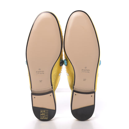 Gucci Metallic Nappa Crystal Womens Princetown Slippers 37 Gold 5 of 9