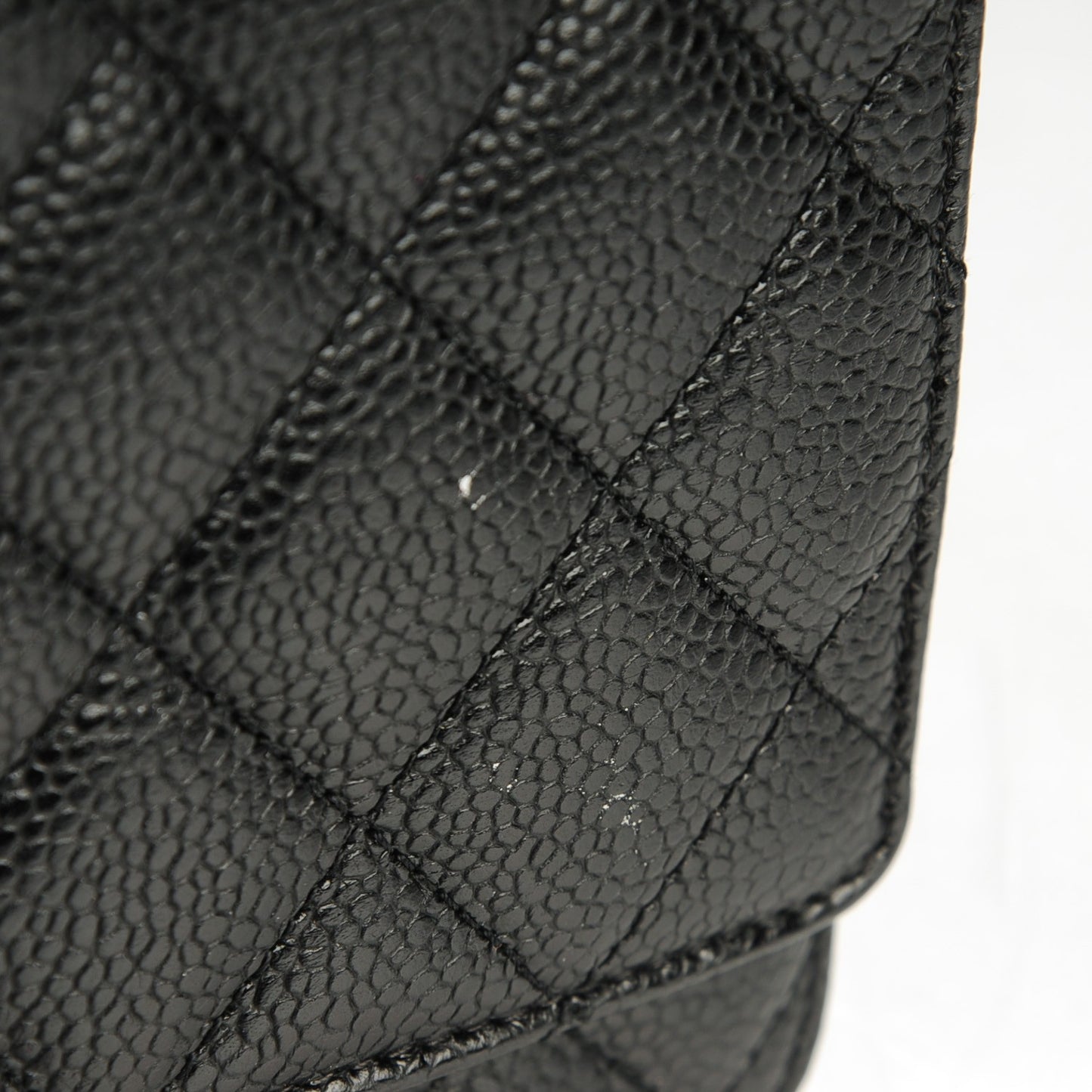 Caviar Quilted Wallet On Chain WOC Black