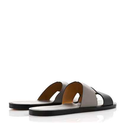 Hermes Calfskin Mens Izmir Sandals 43 Black Gris 4 of 11
