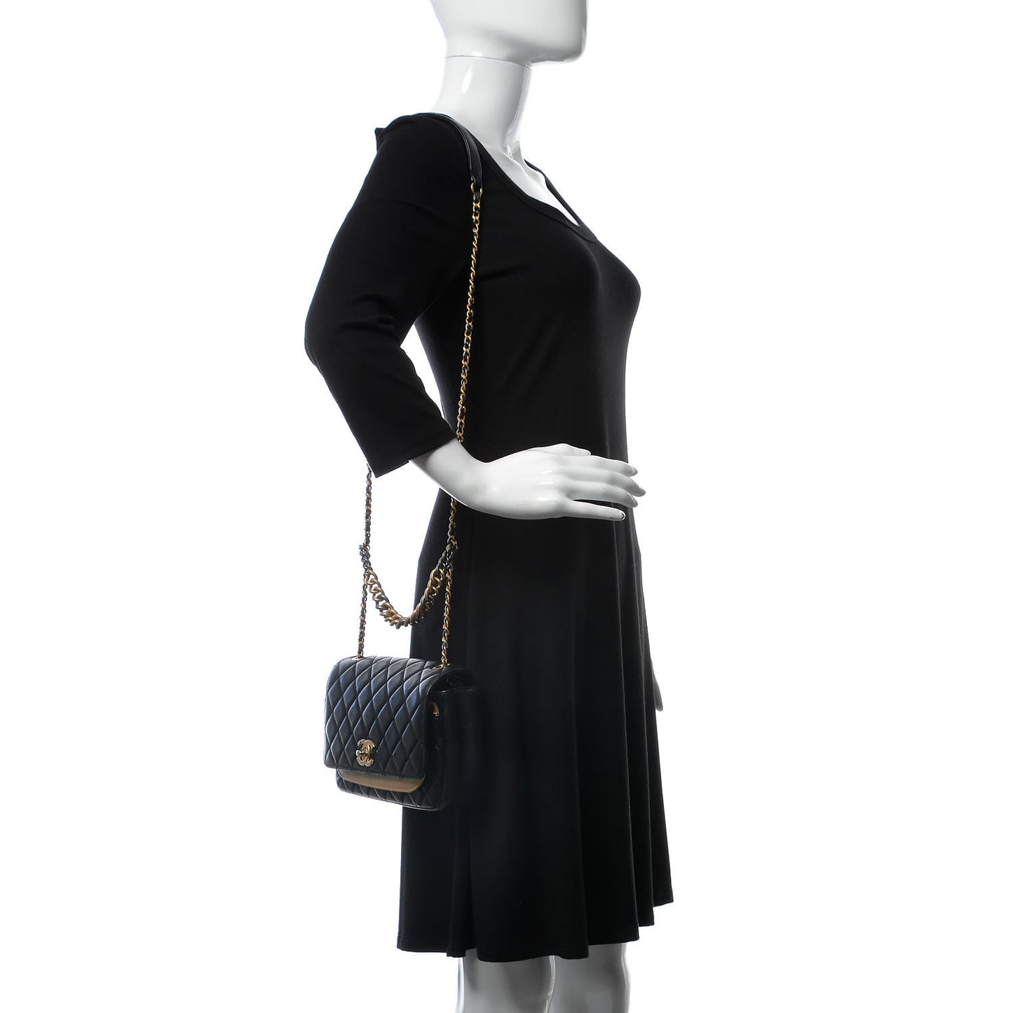 Lambskin Calfskin Quilted Private Affair Flap Black Gold