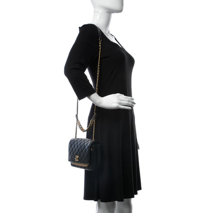 Chanel Lambskin Calfskin Quilted Private Affair Flap Black Gold 2 of 8