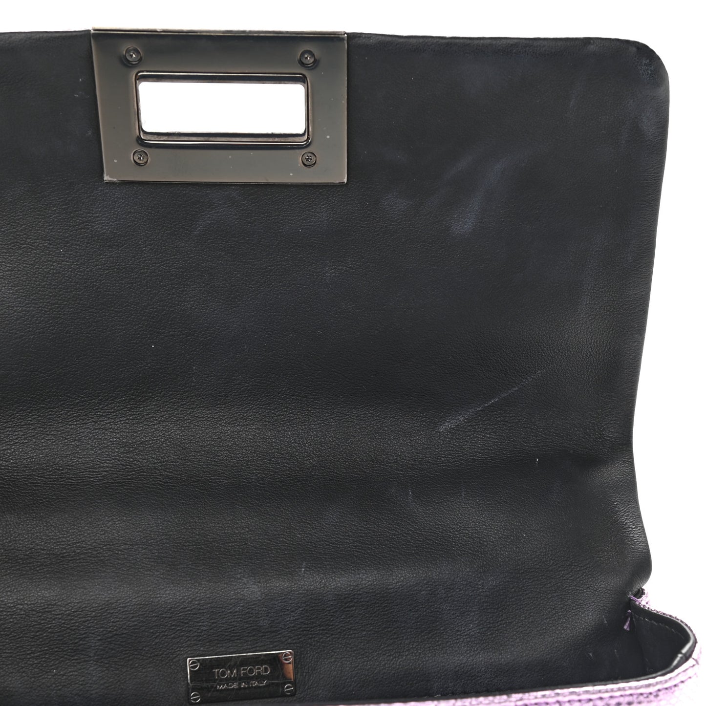 Lizard Calfskin Embossed Large Natalia Chain Bag Pink