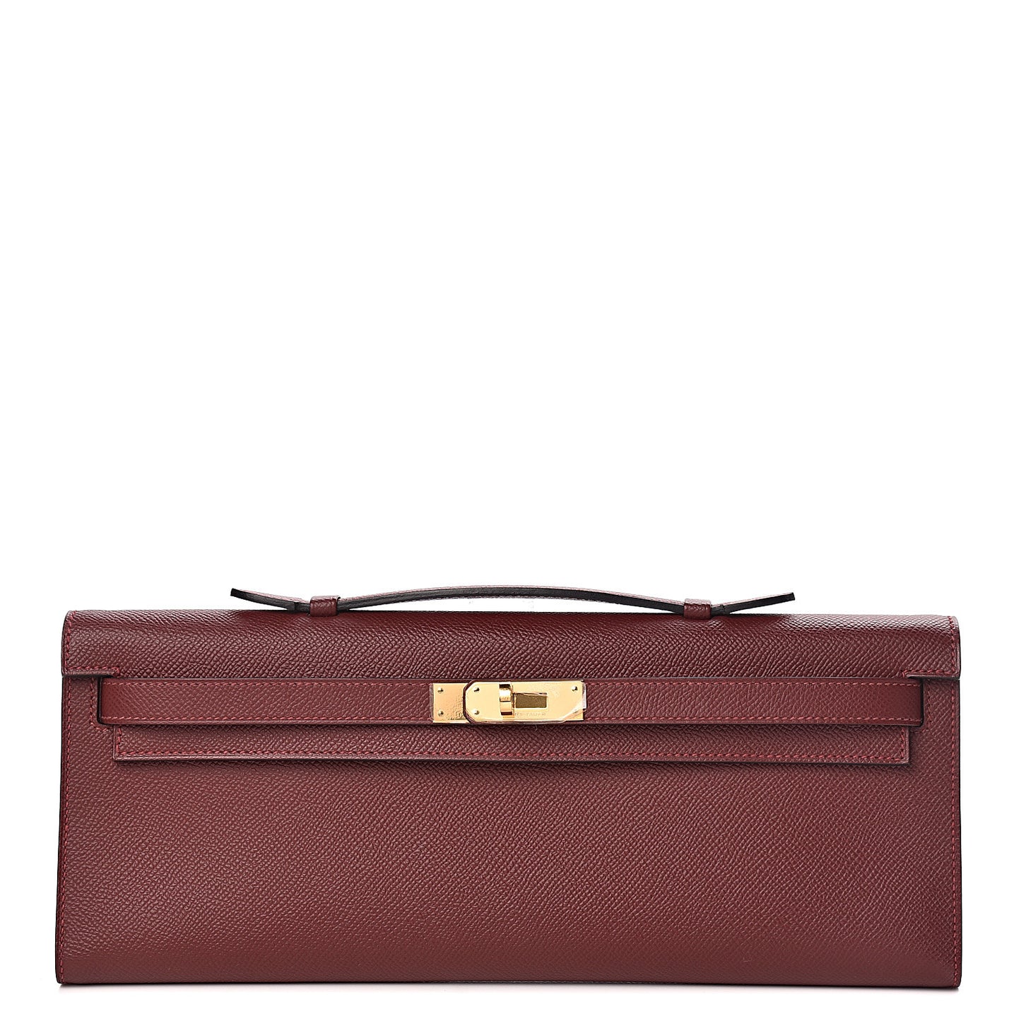 Epsom Kelly Cut Clutch Pochette Rouge H