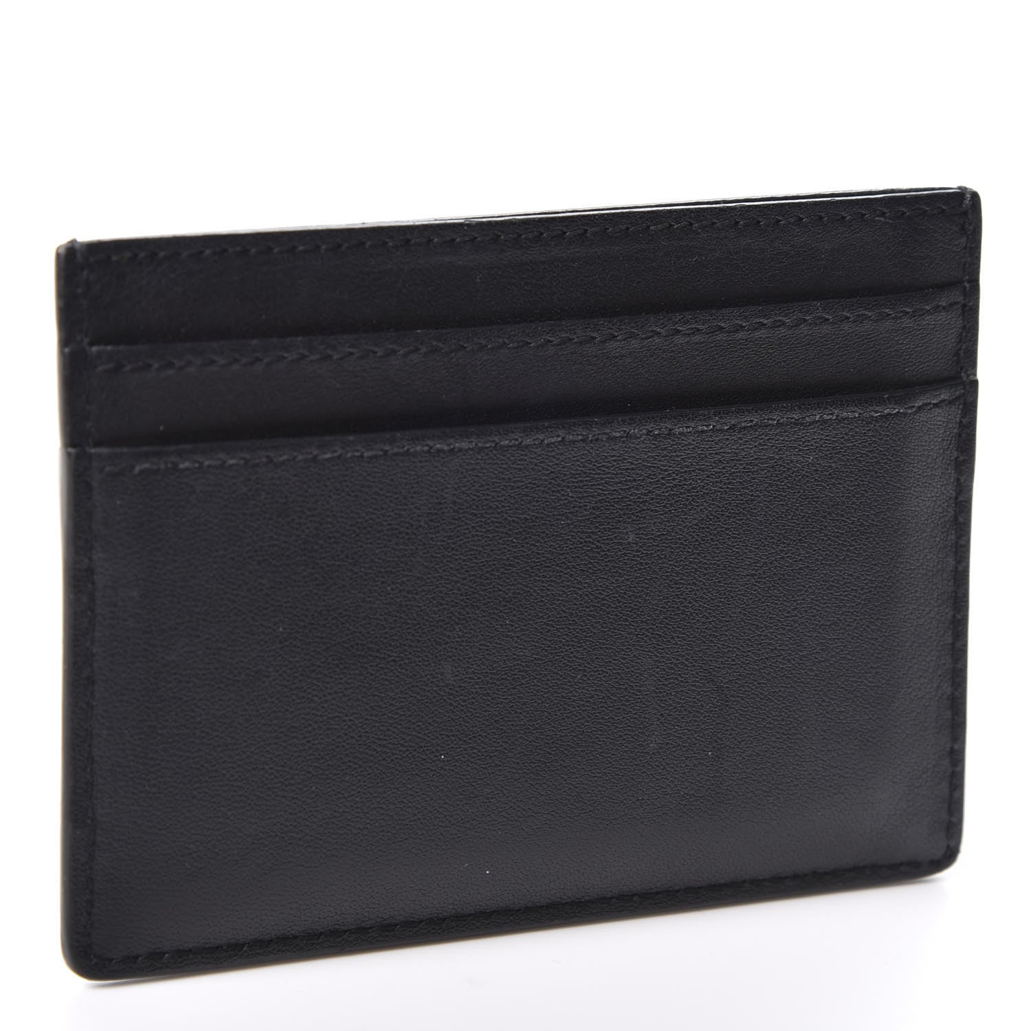 Saint Laurent Calfskin Monogram Credit Card Case Black 2 of 8