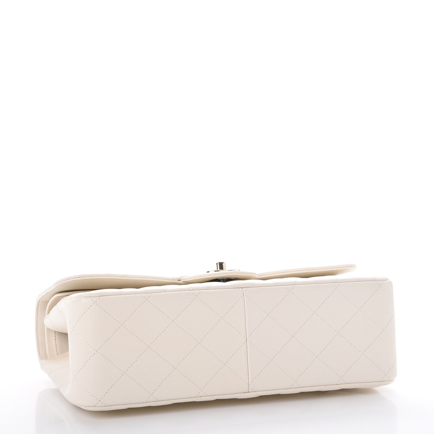 Caviar Quilted Jumbo Double Flap White