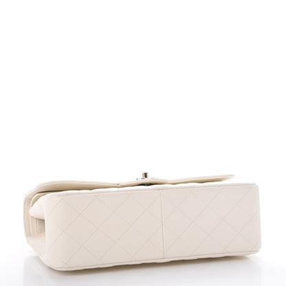 Chanel Caviar Quilted Jumbo Double Flap White 5 of 8