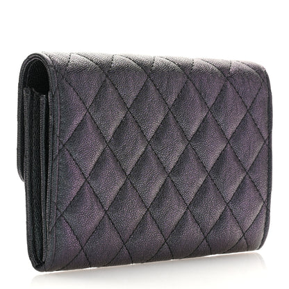 Chanel Iridescent Caviar Quilted Medium Flap Wallet Black 3 of 9