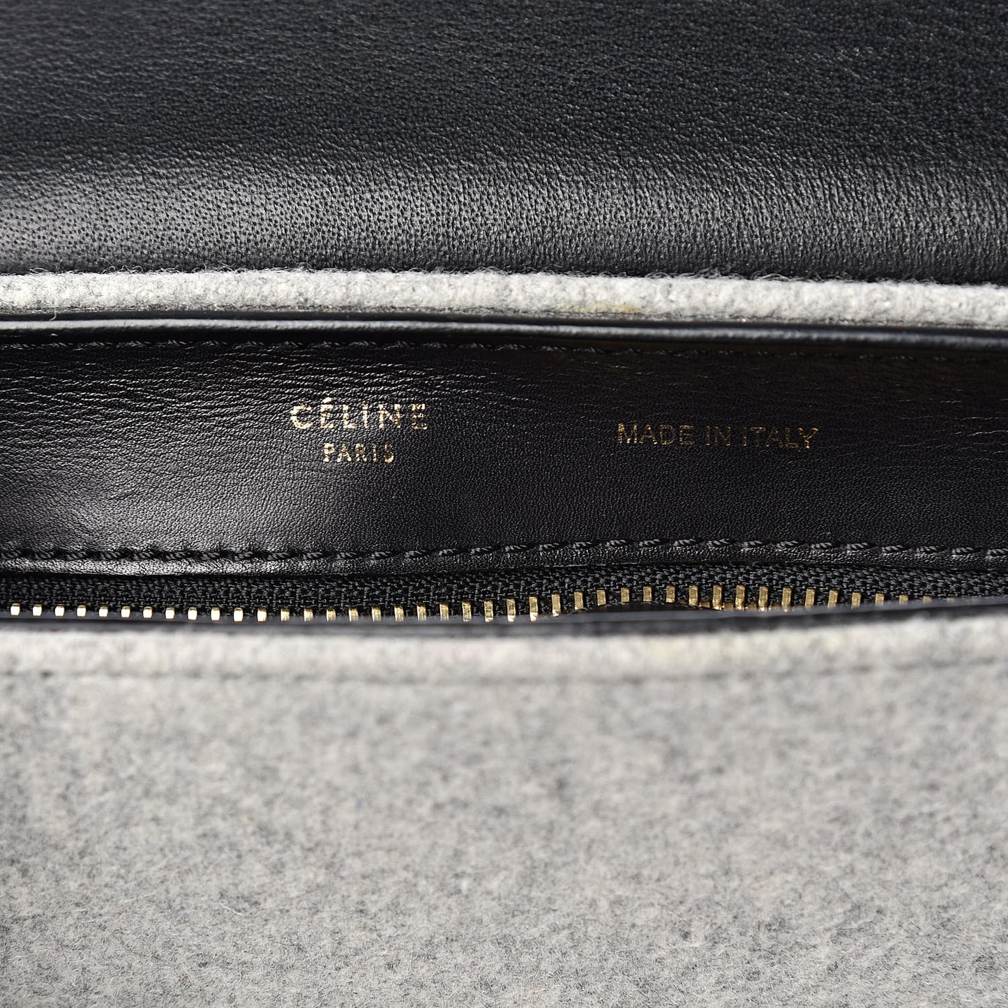 Felt Smooth Calfskin Medium Trapeze Pearl Grey