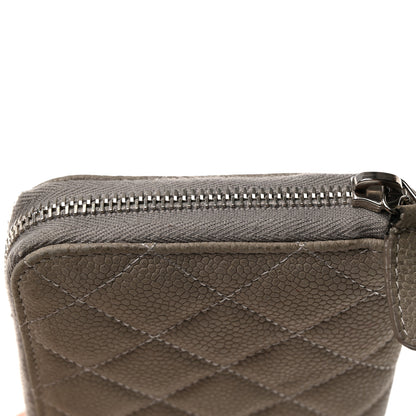 Chanel Caviar Quilted Large Gusset Zip Around Wallet Grey 10 of 12