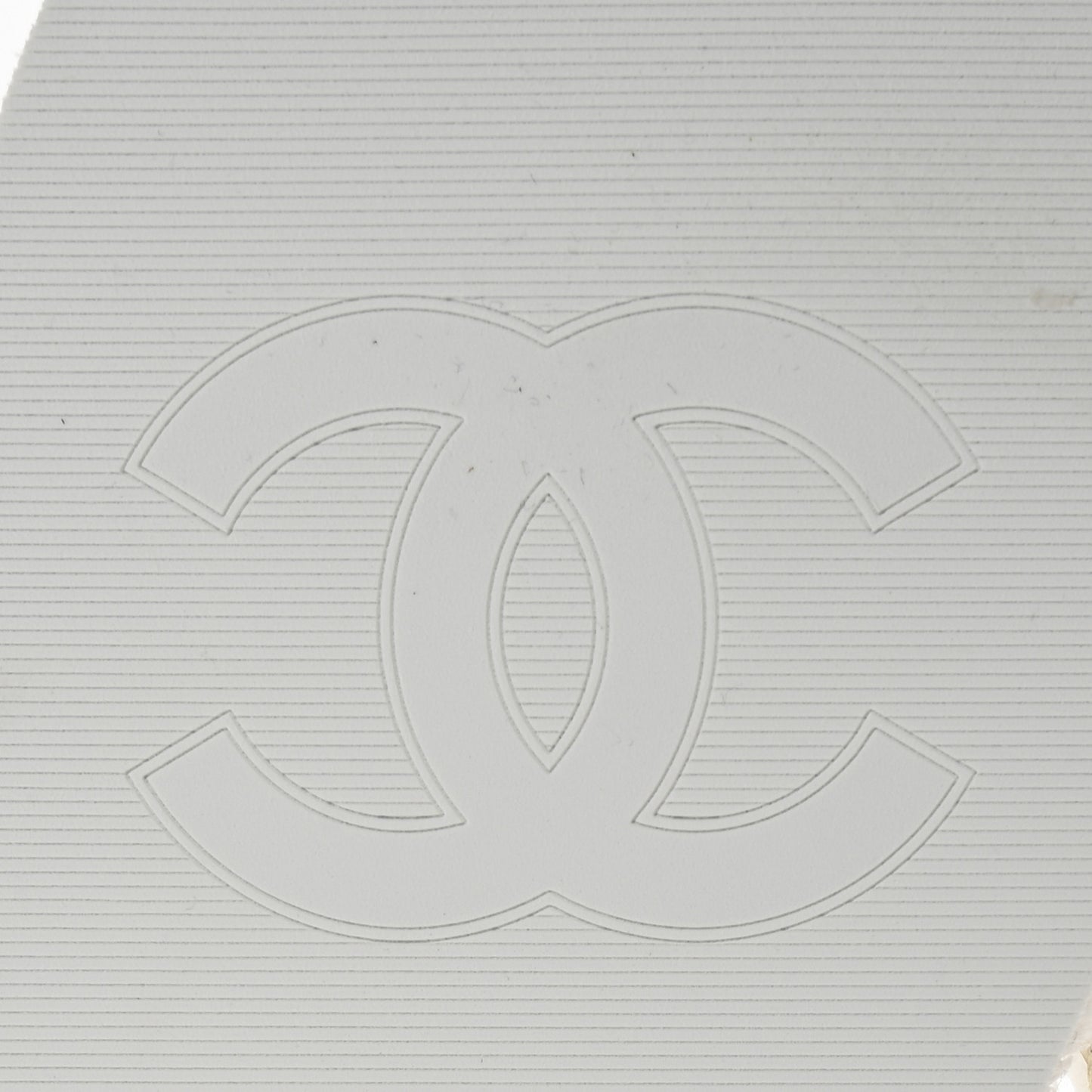 Lambskin Terry Cloth CC Chain Thong Sandals 36 White