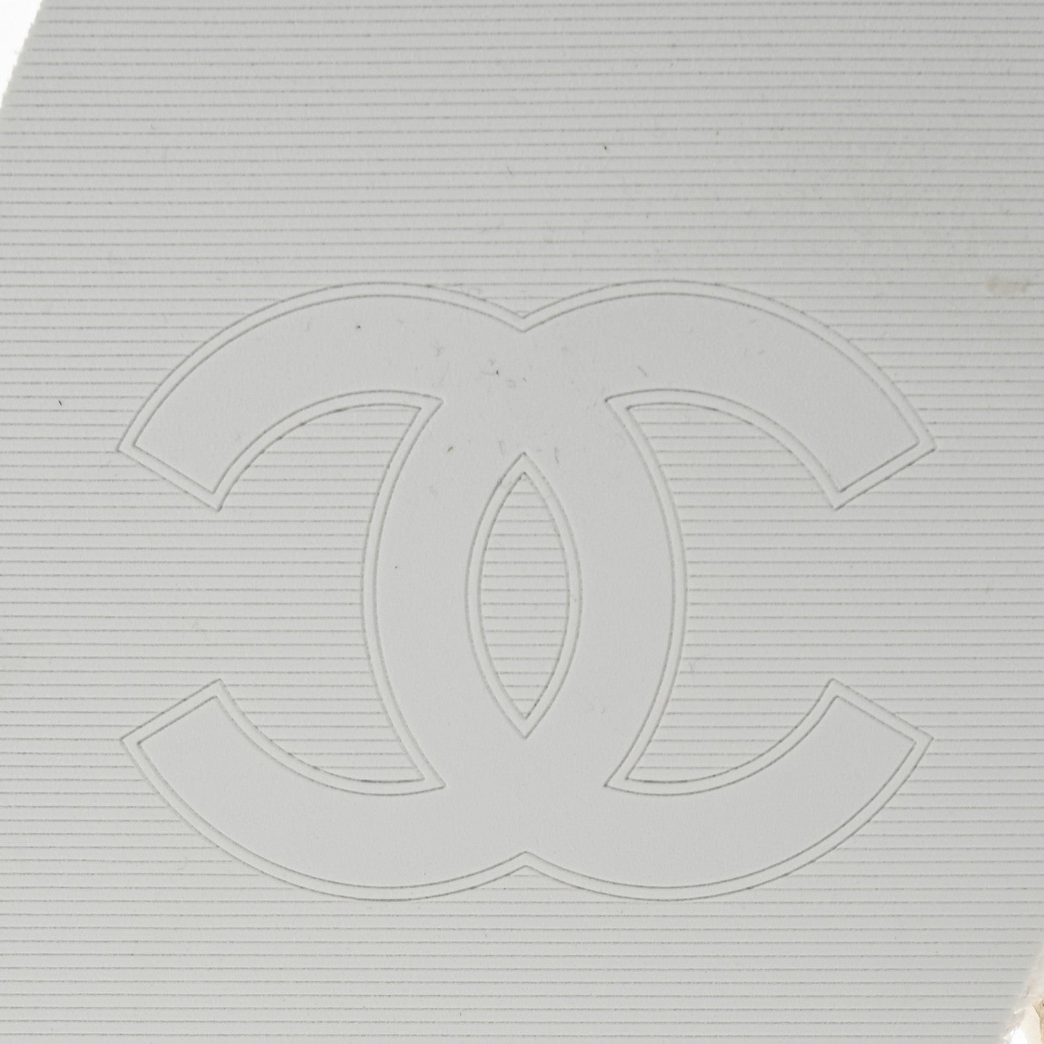 Chanel Lambskin Terry Cloth CC Chain Thong Sandals 36 White 7 of 10