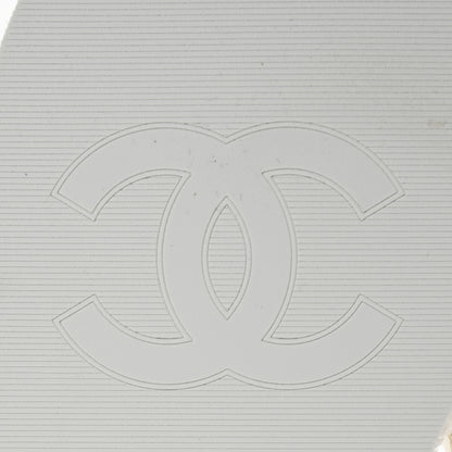 Chanel Lambskin Terry Cloth CC Chain Thong Sandals 36 White 7 of 10