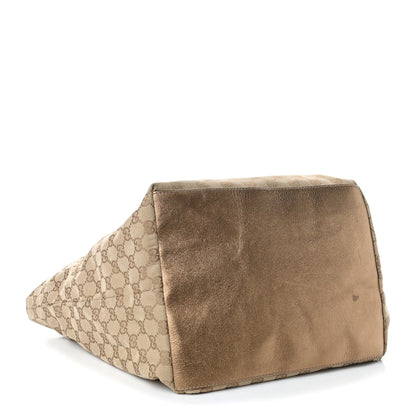Gucci GG Monogram Large Web Handle Bucket Tote Gold 3 of 4