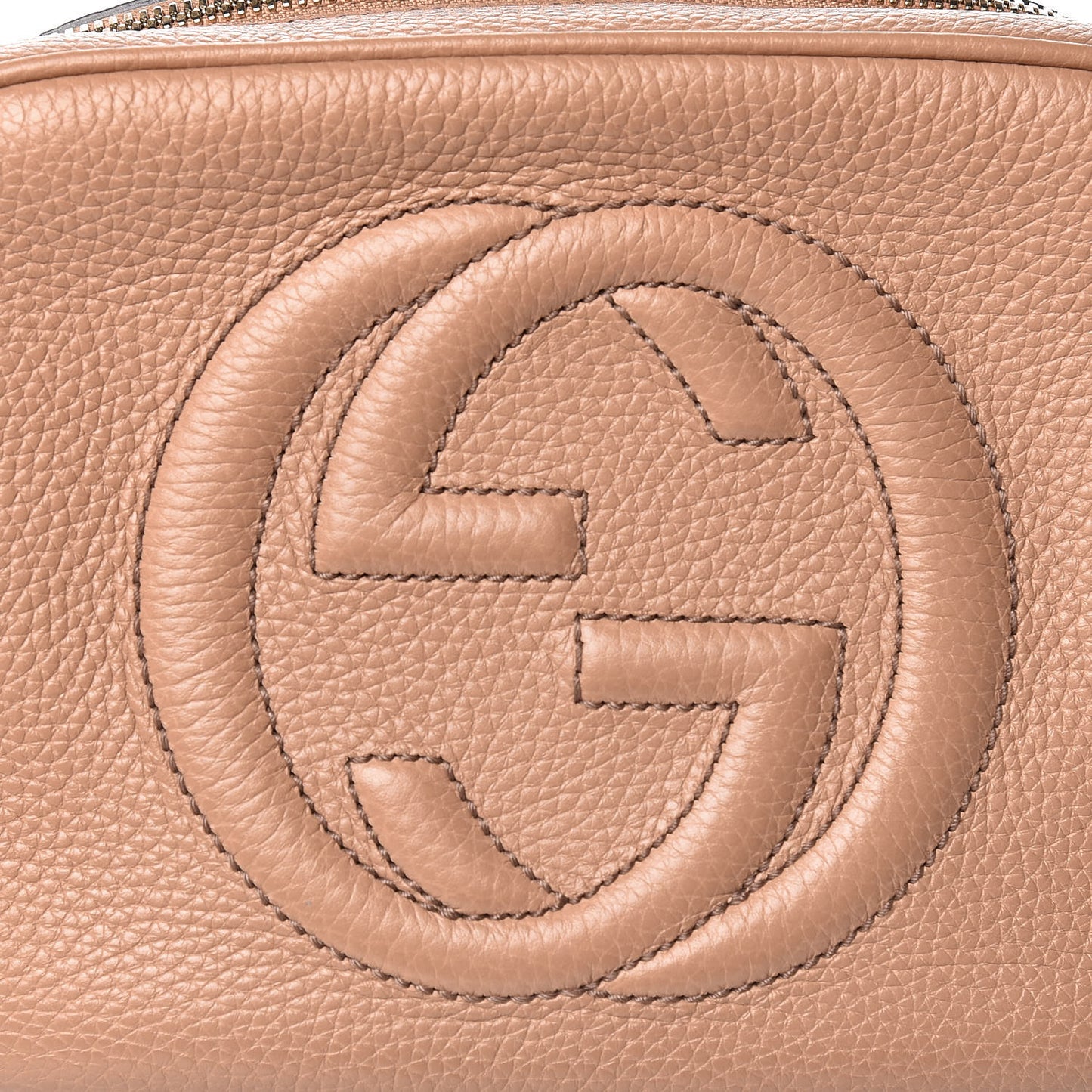 Pebbled Calfskin Small Soho Disco Bag Camelia