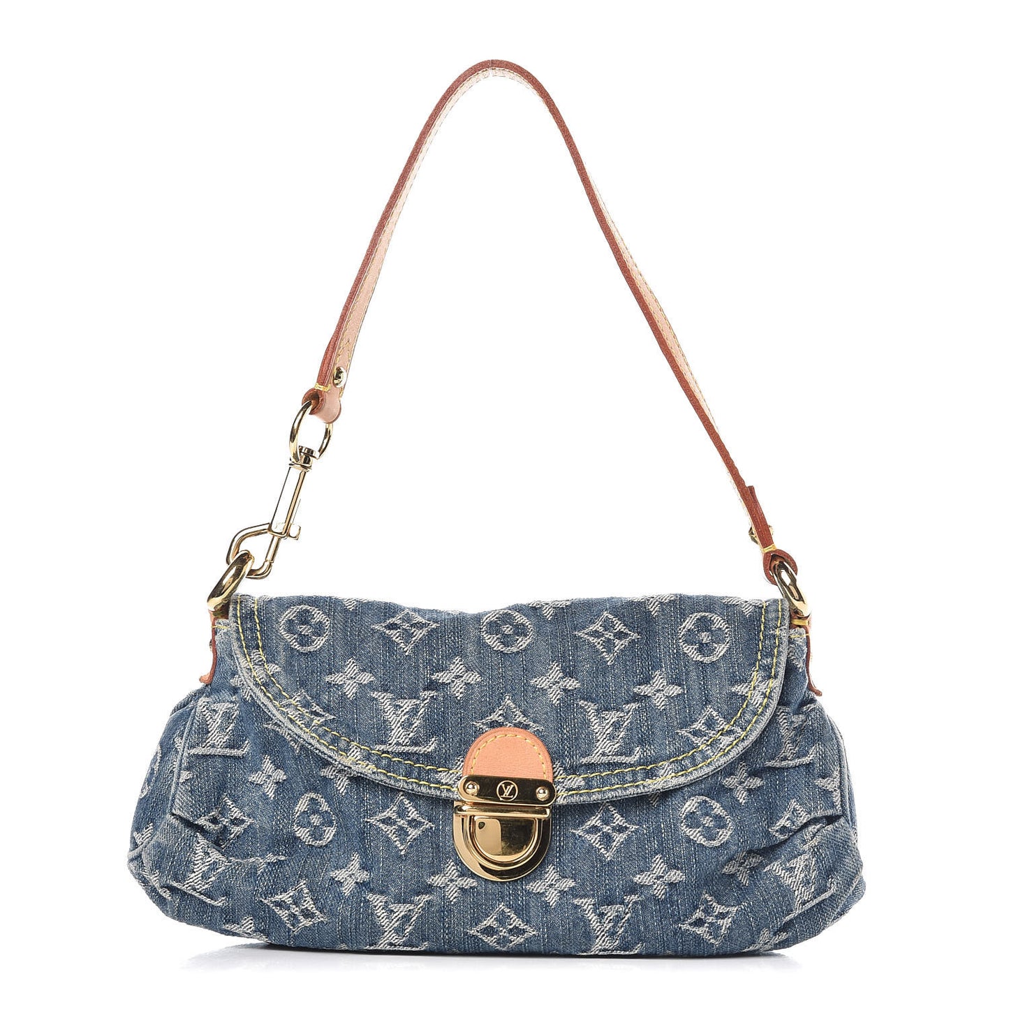 Monogram Denim Mini Pleaty Blue