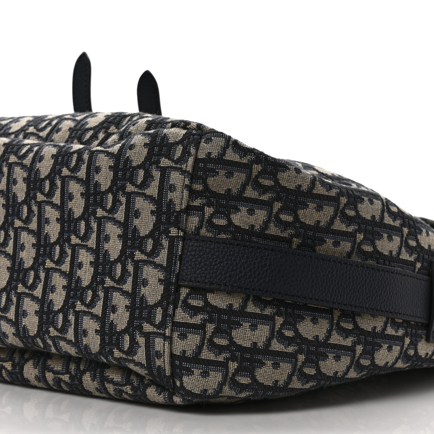 Oblique Soft Saddle Bag Beige Black