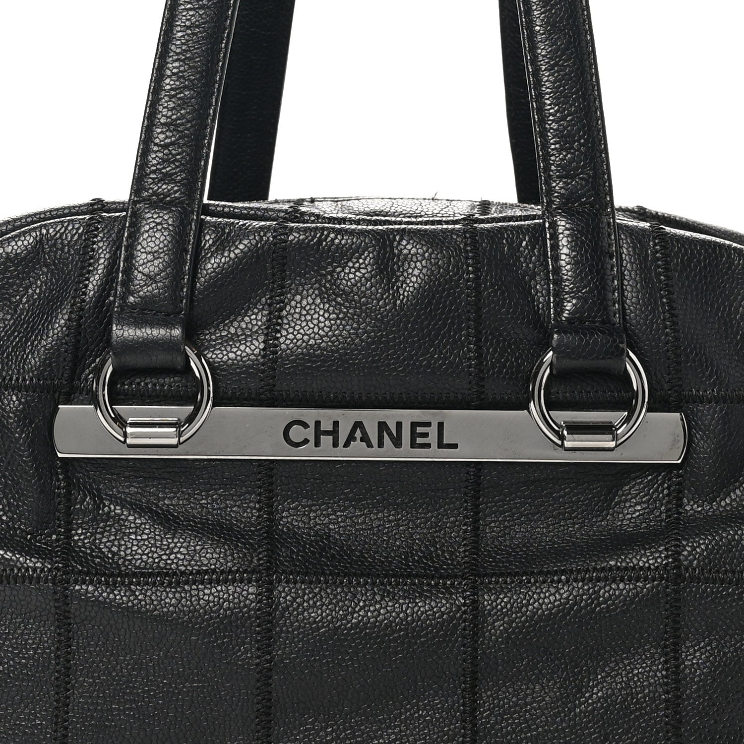 Chanel Caviar Square Stitched Bowler Black 8 of 12