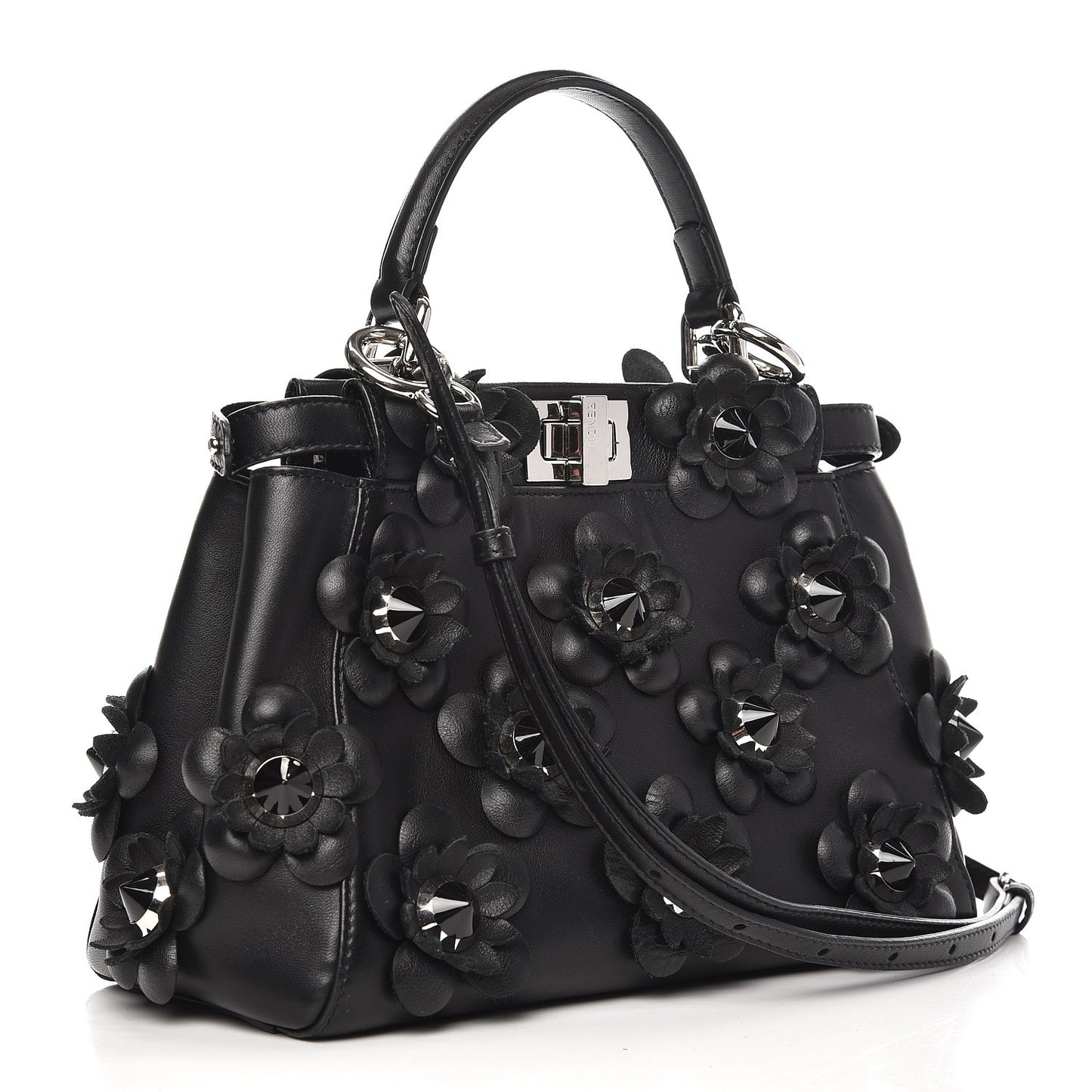 Nappa Flowerland Mini Peekaboo Iconic Satchel Black