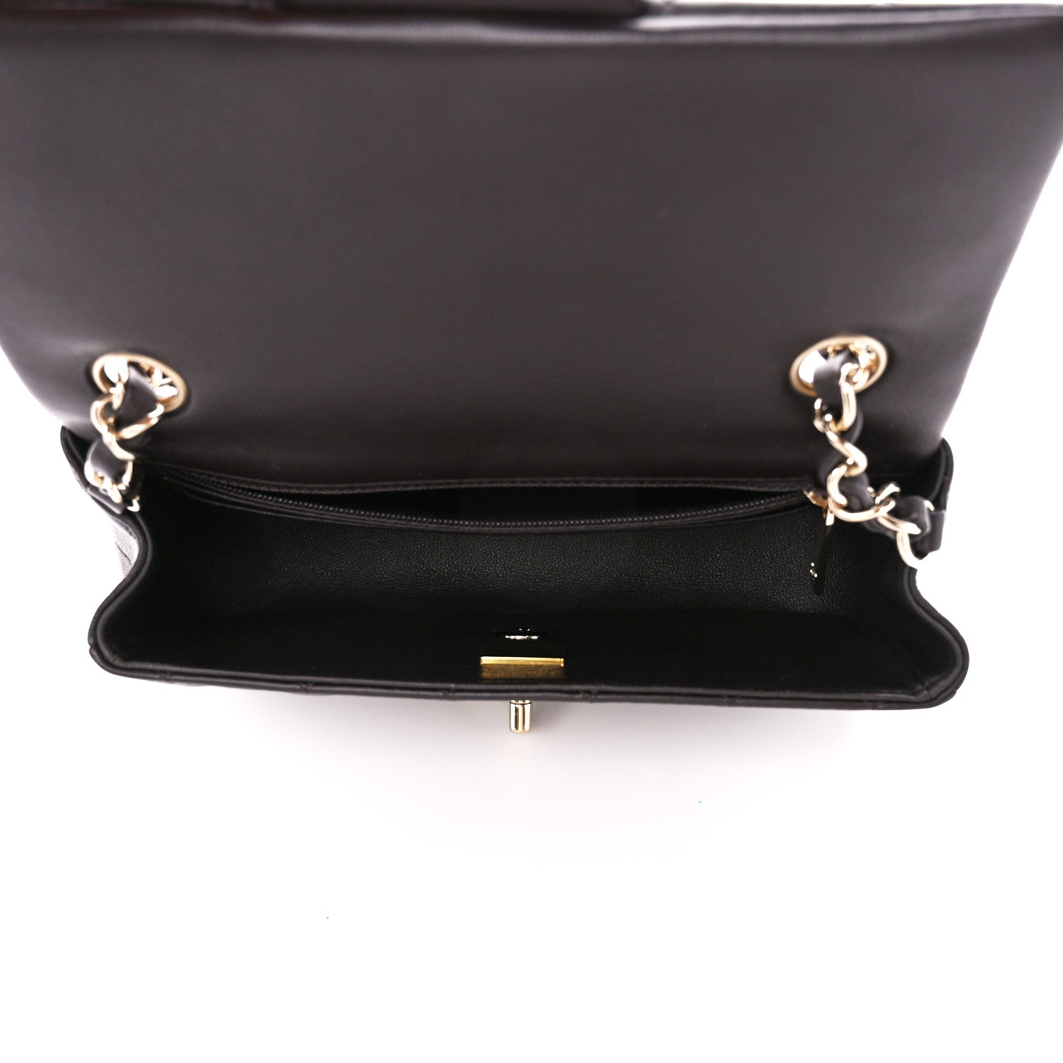 Chanel Lambskin Quilted Mini Rectangular Flap Dark Brown 5 of 11