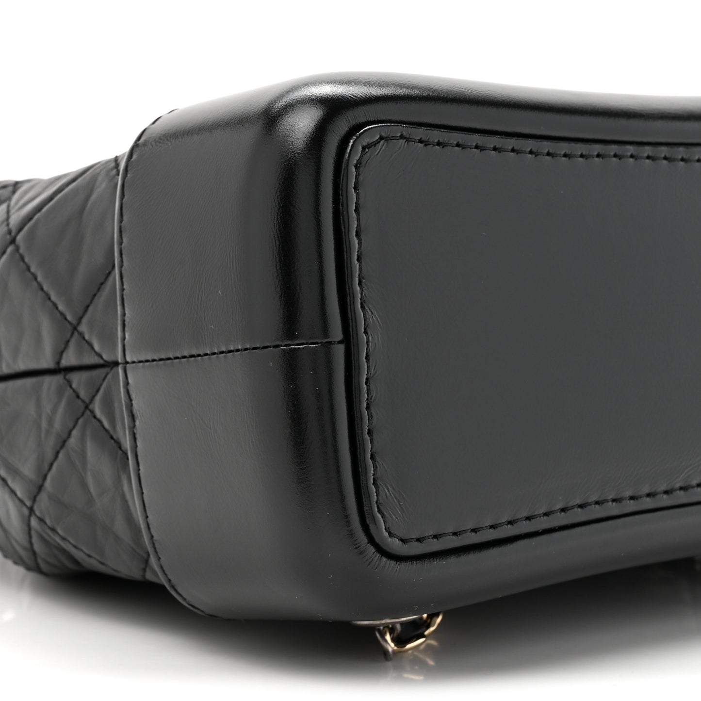 Aged Calfskin Quilted Small Gabrielle Backpack Black