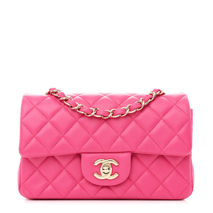 Chanel Lambskin Quilted Mini Rectangular Flap Pink 1 of 10